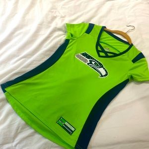 SEAHAWKS Women’s small cap sleeve, Vneck T-shirt